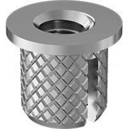 BSC PREFERRED 18-8 Stainless Steel Flanged Screw-to-Expand Inserts for Plastic 4-40 Thread Size, 10PK 95110A110